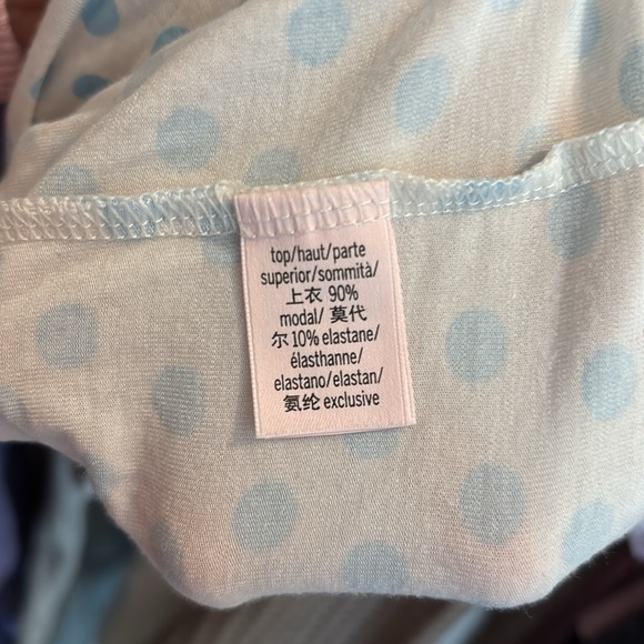 Victorias Secret Blue and White Polka Dot Pajama Set Size Large - Picture 7 of 7